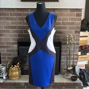 Bailey 44 Blue and Black Colorblock Midi Dress